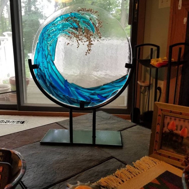 年末のプロモーション大特価！ Stand Wave Glass Art Etsy - ライト・ランタン