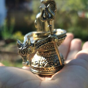 Brass Shiva Lingam With Trishul & Naga Shivling for Worship Temple