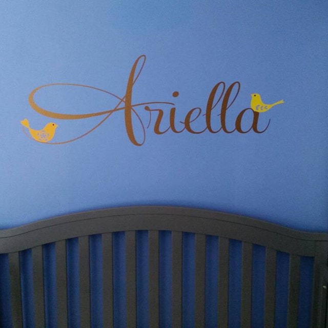 Personalzed Name Wall Decal Bird Wall Decal Baby Nursery Etsy