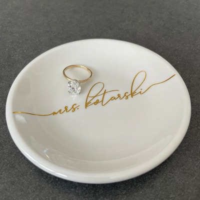 PERSONALIZED GIFT Wedding Ring Dish Engagement Ring Holder Dish ...