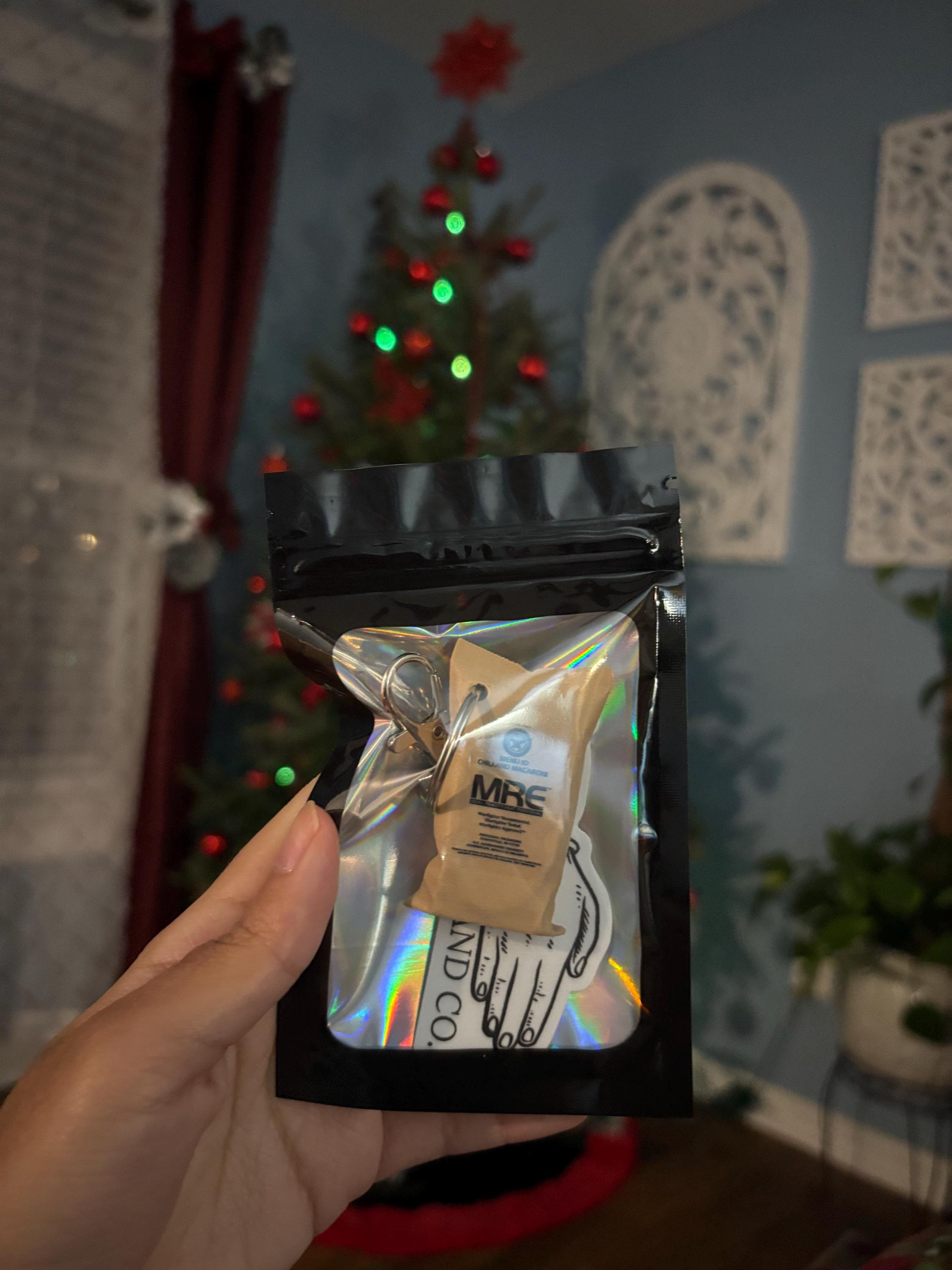 MRE Chili-Mac Keychain -Great Military gift for Army, Marines, Navy, Airforce, Coast Guard or Spaceforce - Perfect gift for Veterans!