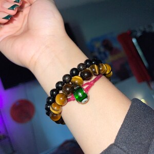 Black Bracelet Men Popular Natural Healing Energy Gemstone Beaded