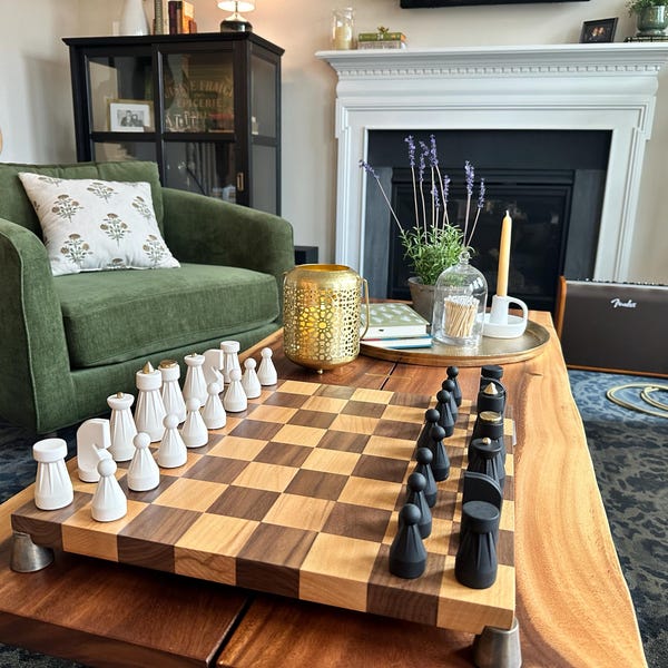 Luxury Chess Set, Regal Chess Set, Walnut-beechwood Chess Board ...