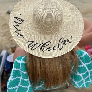 Bridal Shower Gift for Bride to Be Personalized Sun Hat Custom Beach ...