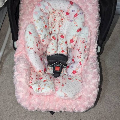 Pink Rose Floral Pattern Print Pet Car Seat Cover main image 1