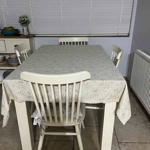 Simple Cotton and Linen round Tablecloth Imitation Cotton and Linen Rectangular Table Cloth