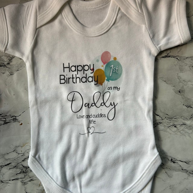 Body per neonato con scritta Happy 1st birthday as my daddy