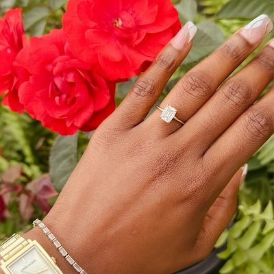 Emily Emerald Cut Solitaire Necklace