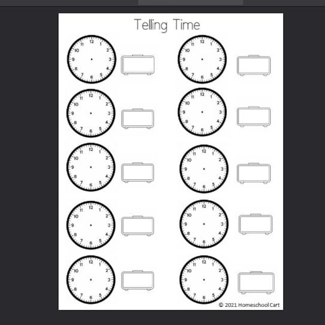 telling-the-time-blank-clocks-worksheet-template-etsy