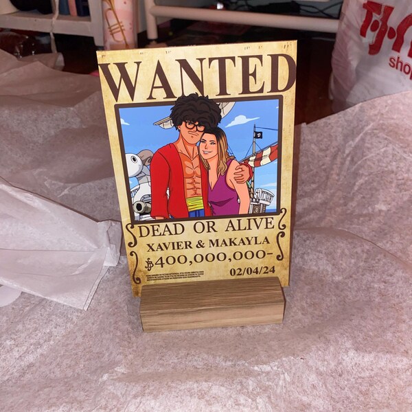 Anime Wanted Poster Card , Fully Custom Wanted Card, Wedding Gift ...