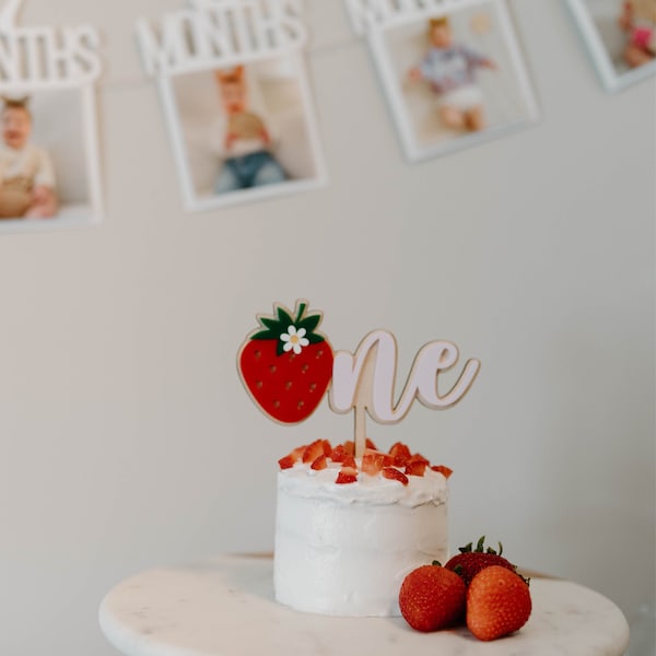 Strawberry Cake Topper | Berry First Birthday | Sweet One Strawberry ...