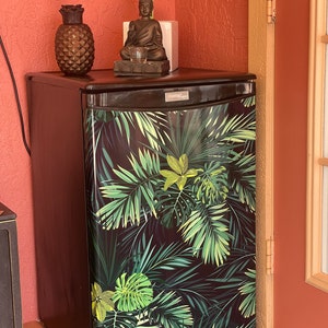 Fridge Wrap Tropical, Refrigerator Wrap Vinyl Side by Side, Fridge