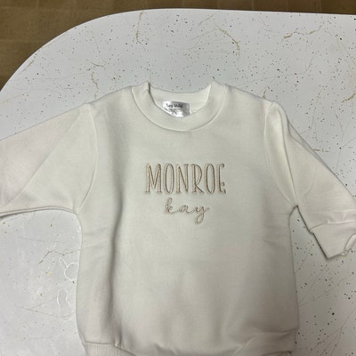 Embroidered Baby Sweater, Cotton Fleece Rompers, Personalized Infant ...