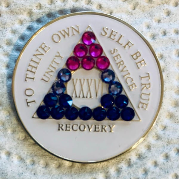 AA Sobriety Month Bronze Coin Token | Alcoholics Anonymous | Birthday ...