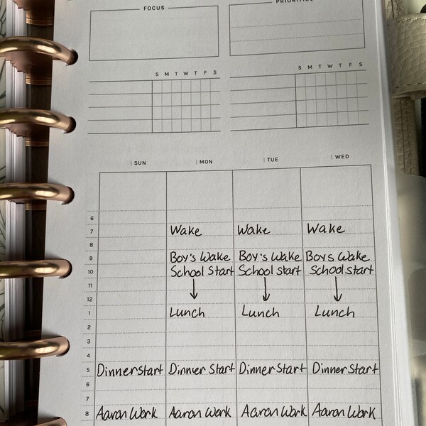 Week at a Glance | HP Mini Printable Happy Planner Inserts | Weekly ...