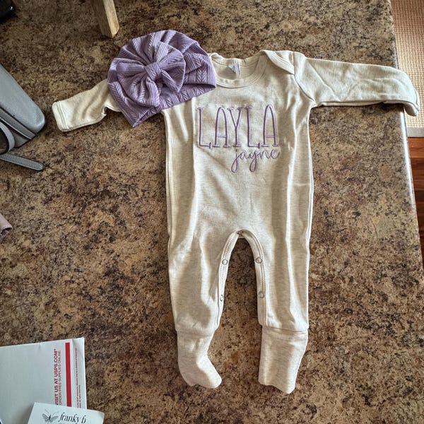 Purple Checks Bird House Romper for Girls