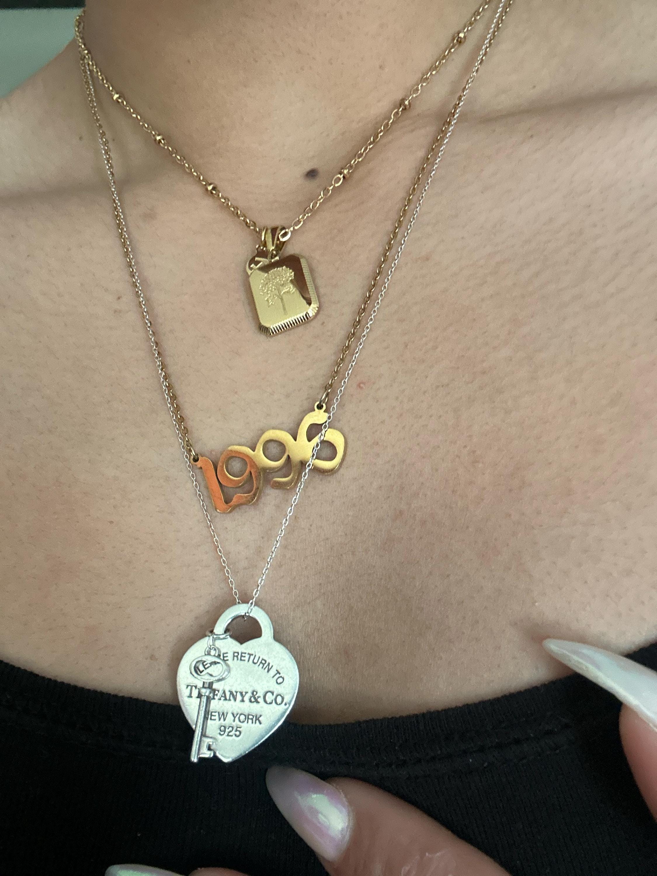 GOLD Birth Month Flower Necklace Birthstone Necklace Square Zodiac Rose Floral Pendant Jewelry WATERPROOF Birthday Gift for Her
