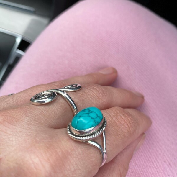 Sterling Organic Turquoise Ring main image 1