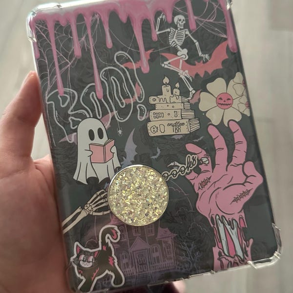 SPOOKY VIBES Violet Halloween Fall Kindle Insert for Clear Case ...