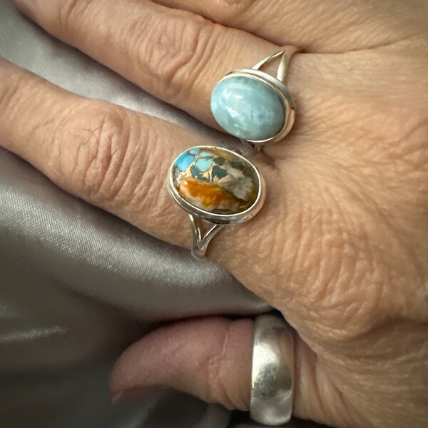 Unique Handmade Turquoise Gemstone Ring - 925 Sterling Silver Ethnic Tibetan Artisan Jewelry