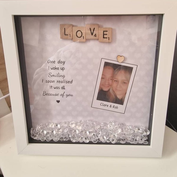 Personalised Love Photo Box Frame. Couple Frame. Valentines Frame ...