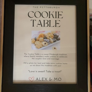 Pittsburgh Cookie Table Sign for Wedding 8x10 Modern Wedding Sign ...