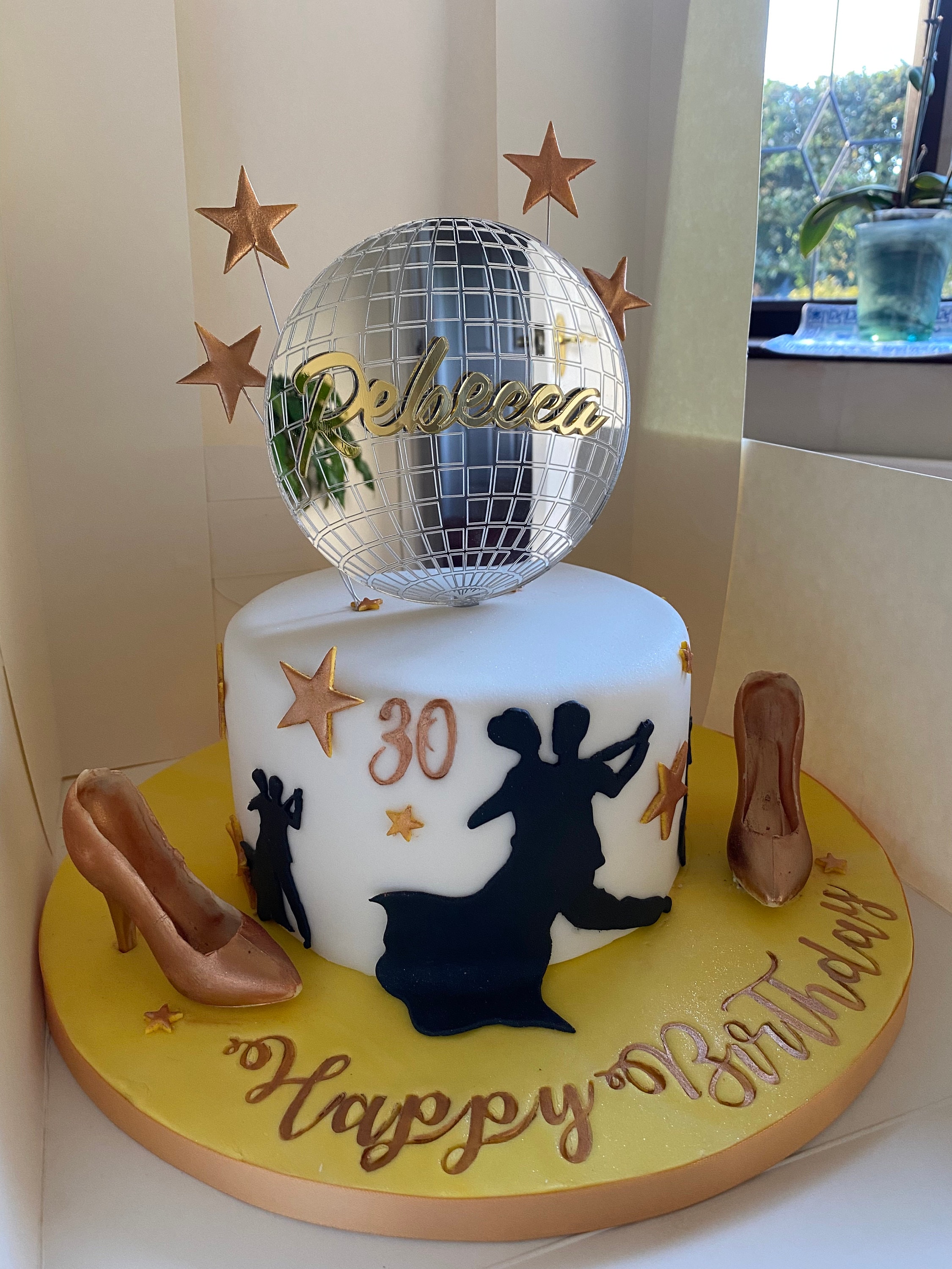 Personalised Disco Ball Cake Topper, Disco Ball, Disco Cake, Disco Cake