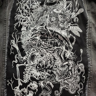 Back Patch Sew-on CRAWLING CHAOS: White, Red, Gold Demonic,occult ...