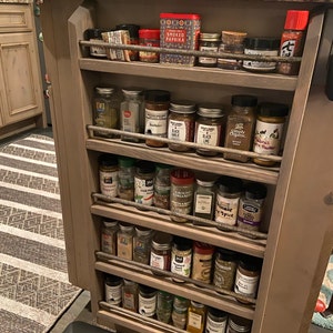 18 Wide Elegant 6-shelf Brass Rod Spice Rack Wall Mounted or Countertop ...