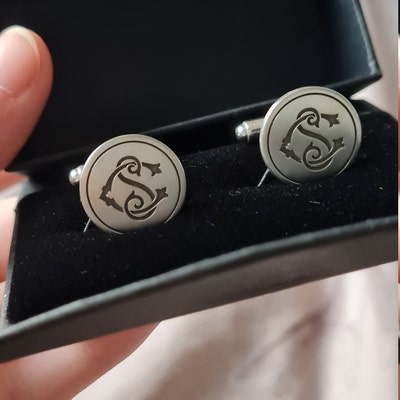 Personalised Sterling Silver Monogram Cufflinks Engraved - Etsy