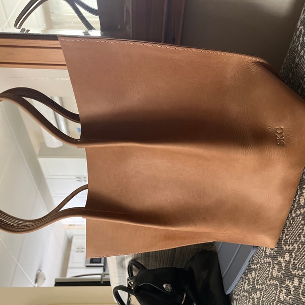 Green Leather Tote, Tote Leather Bag, Leather Tote Bag, Small Tote Bag, Woman Shoulder Bag, Gift ...