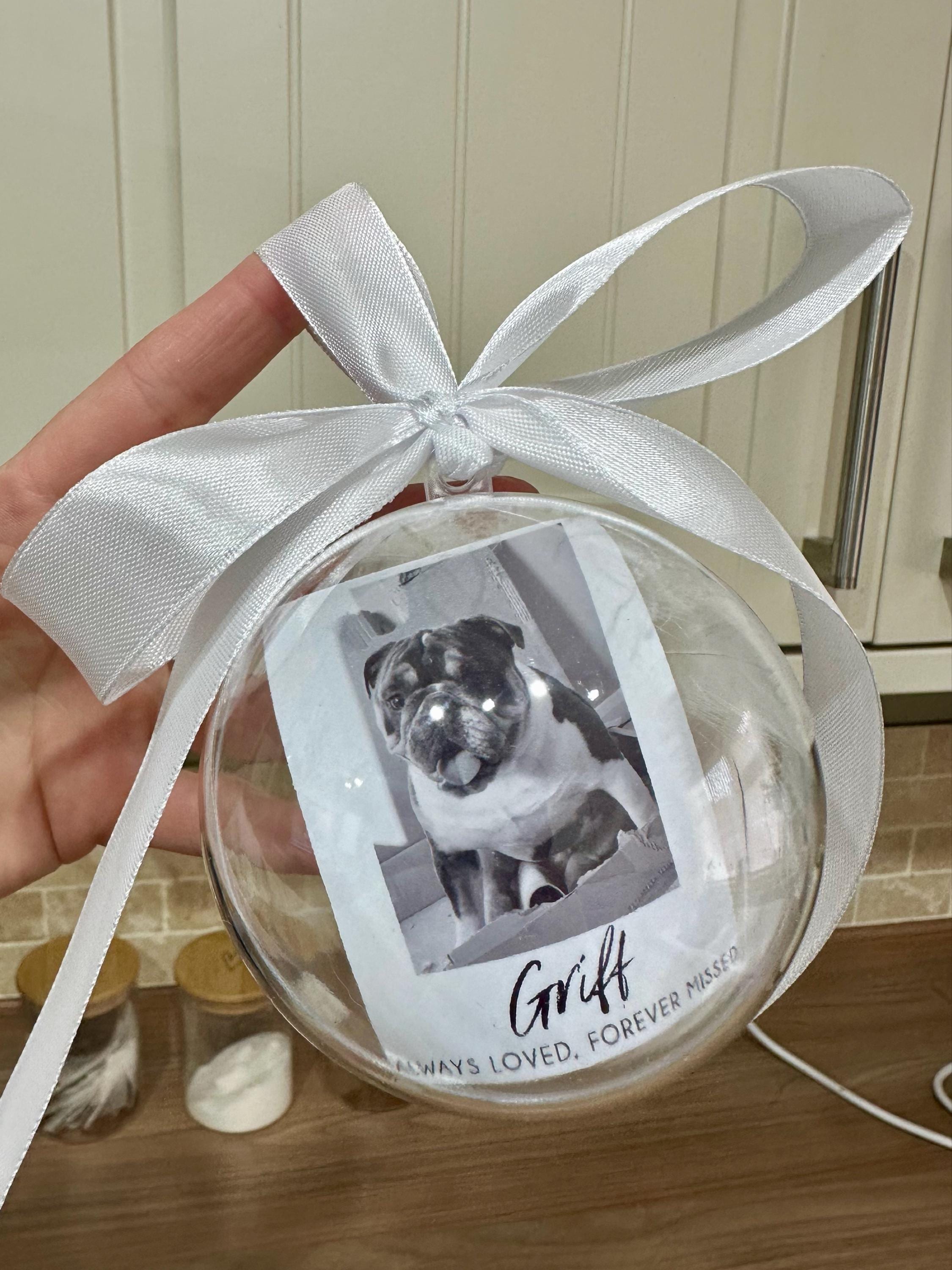 Personalised Photo Memorial Memory Christmas Feather Bauble - Special Memory Bauble - Photo Bauble - Decoration Bauble