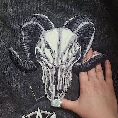 HUGE Wicked Ram Skull Patch Iron on Patch or Sew on Pagen Punk - Etsy