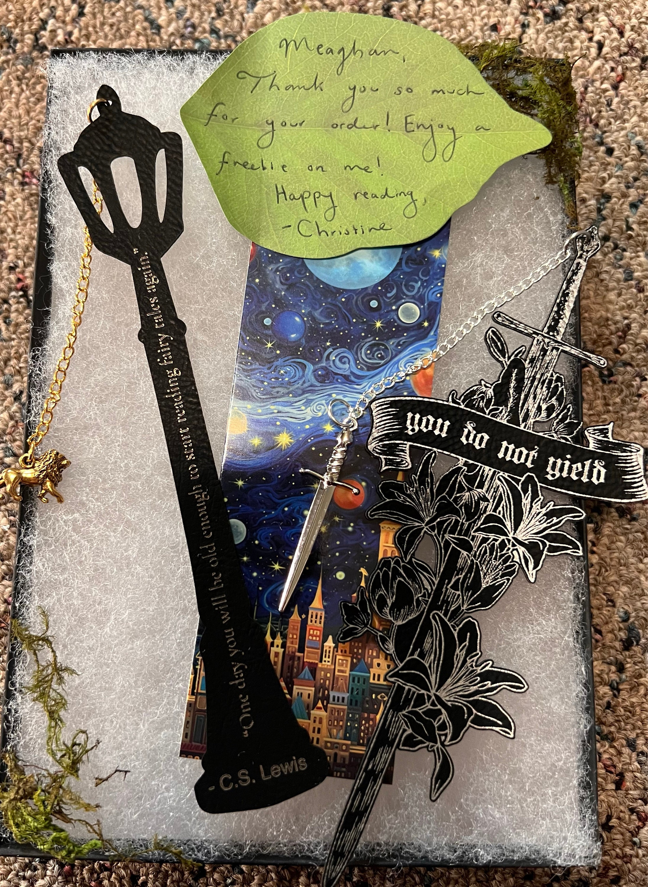 You Do Not Yield Faux Leather Bookmark, Fantasy Bookmark, Elven-Inspired Bookmark, Gift for Readers, Elf Fairy Faerie Fae Bookmark