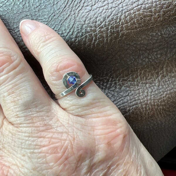 Custom Birthstone Toe Ring - Sterling Silver Swarovski Crystal Custom ...