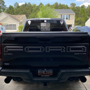 Fits 2015 2021 Ford F150 F250 F350 Precut Rear Middle Window Distressed ...