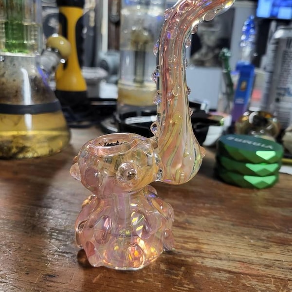 Iridescent Fumed Glass Hammer Pipe, Stand up Sherlock Pipe, Color ...