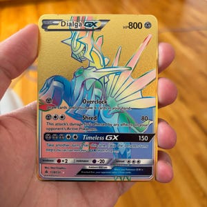 Dialga GX Rainbow Gold Metal Pokemon Card - Etsy