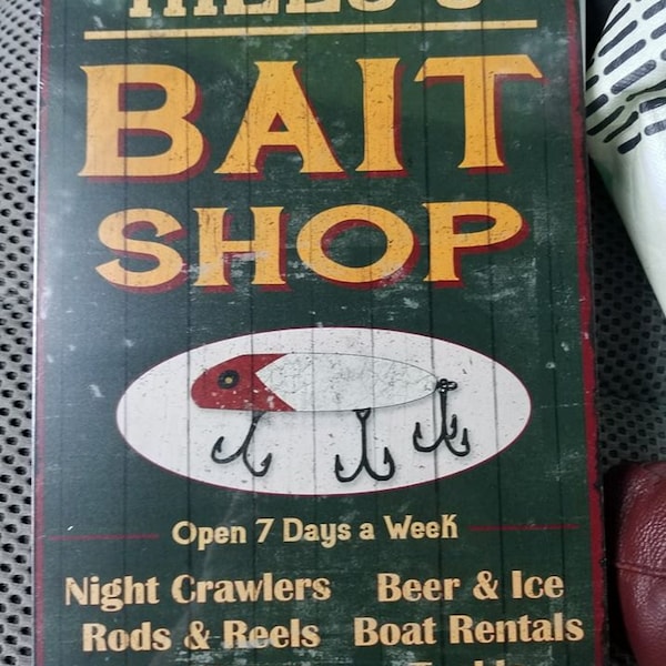 Personalized Bait Shop Sign, Fishing Sign, Fisherman Gift, Gift for Him ...