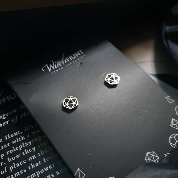 Rolling Dices Lucky Dice Shaped Allergy Free Stud Earrings in Gold Minimalistic Handmade Jewelry