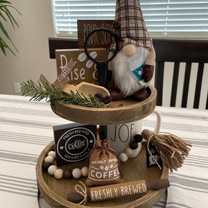 BUNDLE // Coffee Themed Tiered Tray Decor // Coffee Themed - Etsy