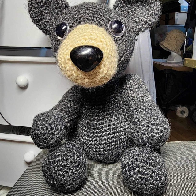 Black Bear Cub Stuffed Animal Crochet Kit-STP-87B77