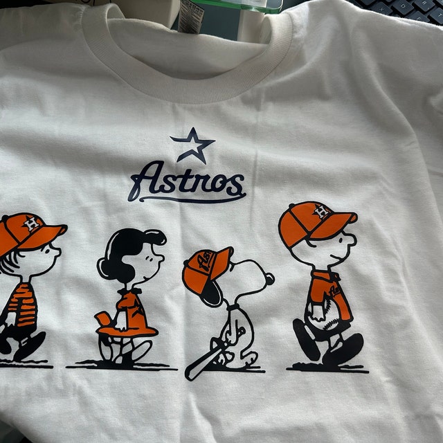 Official Peanuts Charlie Brown And Snoopy Playing Baseball Houston Astros  Shirt - Limotees