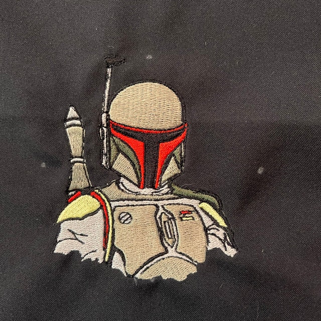 スターウォーズ ボバ・フェットの機械刺繍デザイン。複数の