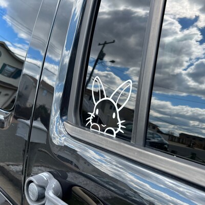 Rabbit Sticker Peeking Bunny Car Decal, Rabbit Laptop Decal, Bunny ...