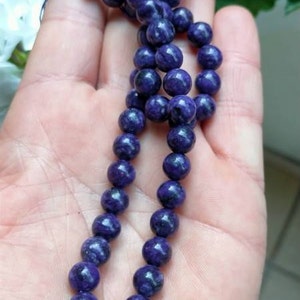 人工ダークパープルチャロアイトビーズ、4 mm 6 mm 8 mm 10 mm 12 mm