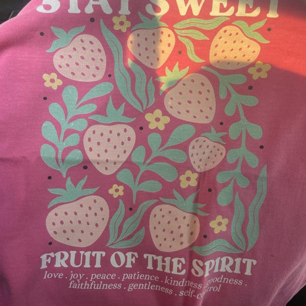 Boho Christian Strawberry Shirt Fruits of the Spirit Bible Verse Shirt ...