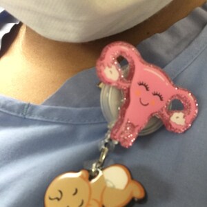 Uterus Badge Reel Ob Gyn Badge Holder L&D Badge Reel Retractable Badge ...