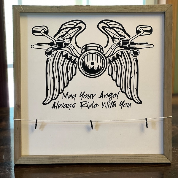 May Your Angel Always Ride With You Motorcycle Handlebars Memorial With ...