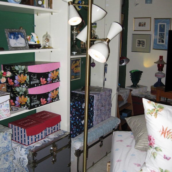 Mid-century Italian Style Brass Floor Lamp With Base and Cone-shaped ...